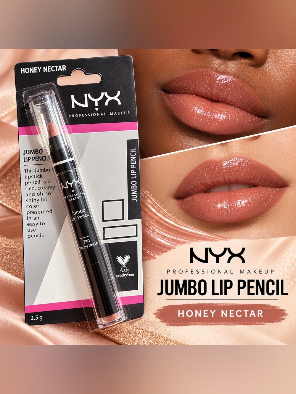 NYX Jumbo Lip Pencil - Honey Nectar (Warm Brown Nude)